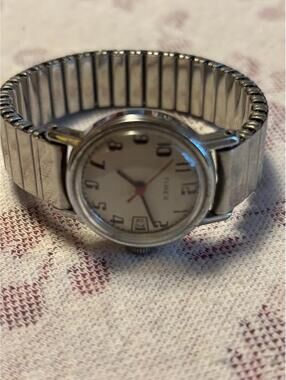 Antique Art Deco Face Timex Mechanical Stretch Band Watch - As Is